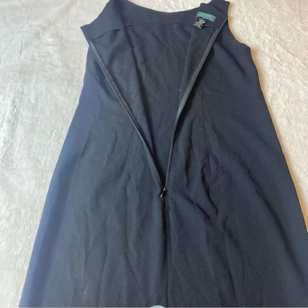 Lauren Ralph Lauren Black Sleeveless Wool Blend Dress Size 6